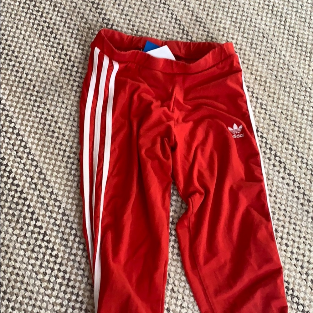 red adidas leggings!!